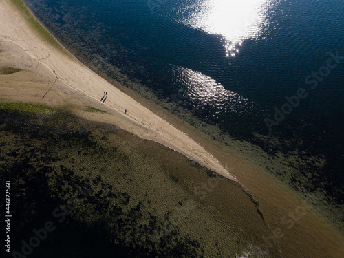 Vista aérea de la Playa de Cesantes en Redondela. 