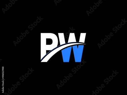 Letter PW Logo Image, pw Letter Logo Design For Business photo