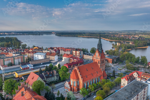 Elk panorama - view from the Church of the Sacred Heart of Jesus. Masuria, Poland.