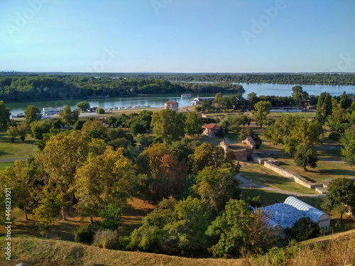 Landscape photo of the surroundings of the riverbed in summer