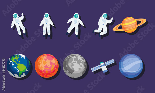 astronauts and planets