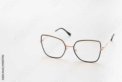 Fashion glasses style framed isolated on white background