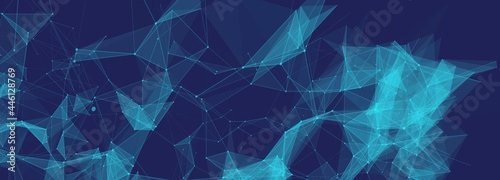 Abstract background with connecting dots and lines. Vector Illustration. Network plexus.