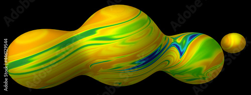Abstract composition of multicolored metabolas. 3d rendering.