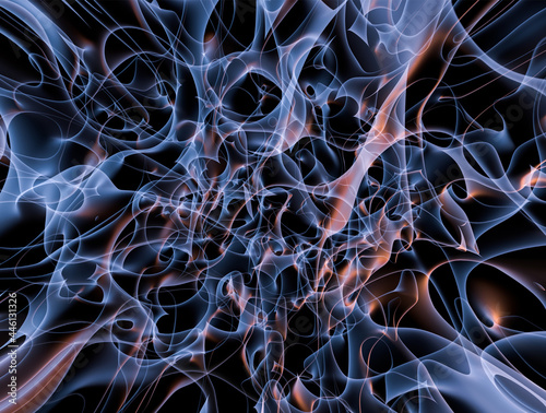 Abstract composition with smoke. 3d rendering.