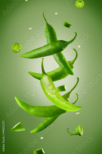Фотография Lots of green jalapeno peppers