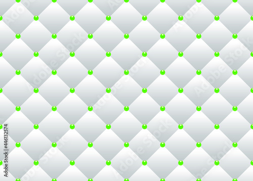 White luxury background with small beads and rhombuses. Seamless vector illustration. 