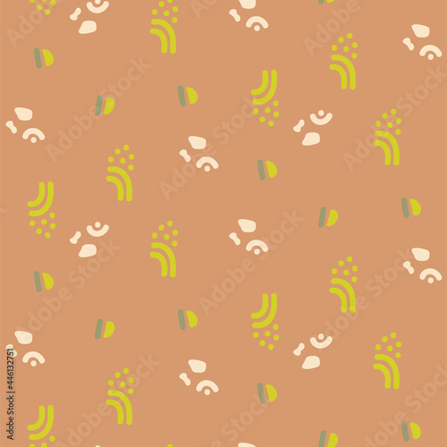 Seamless pattern hand drawn shapes and stains texture vector.