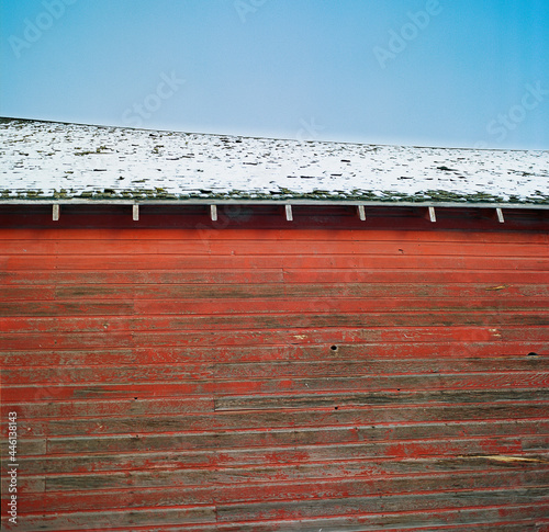 Obraz na płótnie old wooden fence with blue sky w salonie