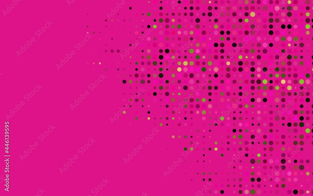 Obraz premium Dark Pink, Green vector background with bubbles.