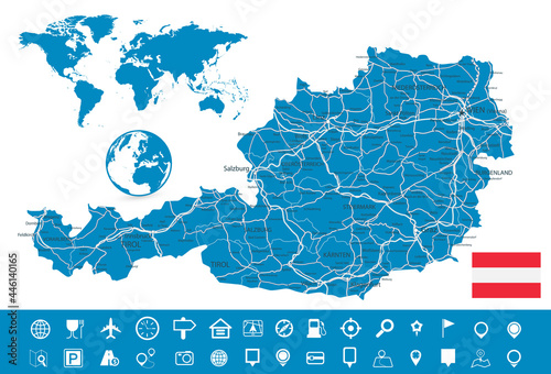 Austria Map and Map Navigation Set