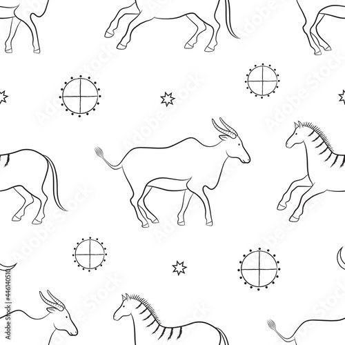 african motives. vector graphic seamless pattern with animals-01
