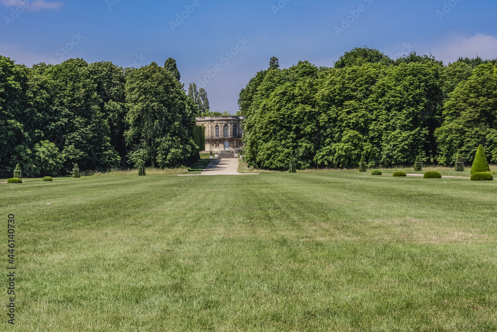 Picturesque public Park de Sceaux (XVII century) near old Chateau de Sceaux. Sceaux is a commune in the southern suburbs of Paris, France.