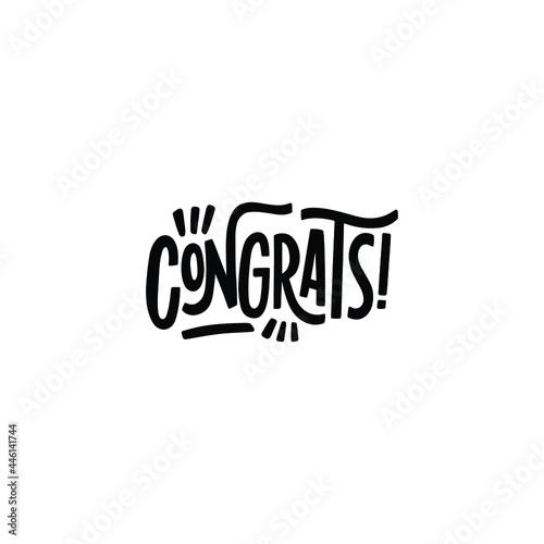 Congrats Lettering Vector On White Background