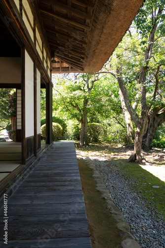 A Japanese traditional wooden porch