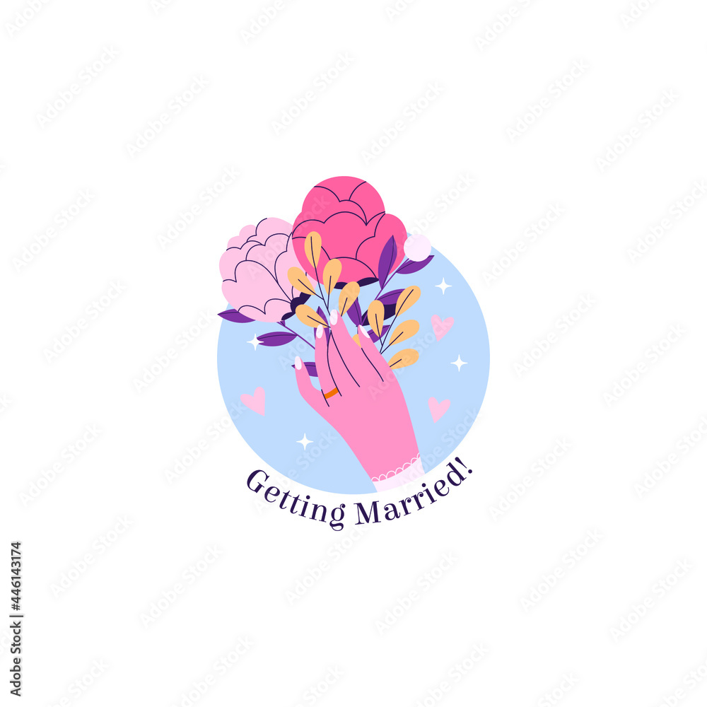 Flower Bouquet Icon On White Background