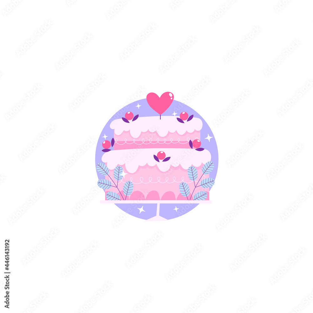 Wedding Cake Icon On White Background Wedding Cake Icon On White Background