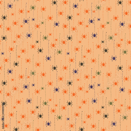 A simple spiders seamless vector halloween pattern
