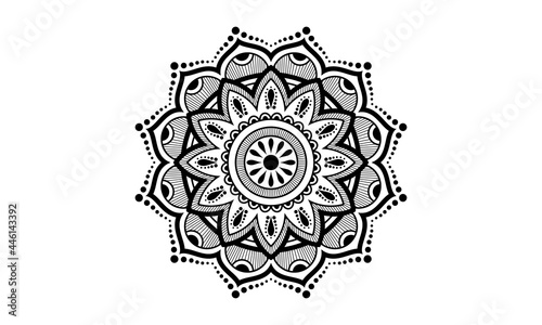 Black Mandala for Design | Mandala Circular pattern design for Henna, Mehndi, tattoo, decoration. Decorative ornament in ethnic oriental style. Coloring book page.