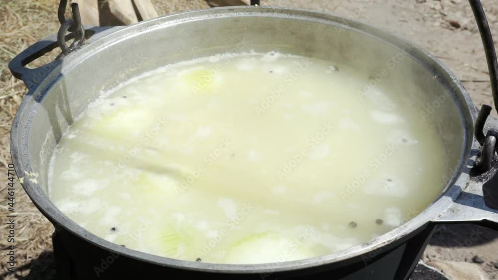 ear is prepared in a pot. close-up ear is prepared in a pot. close-up