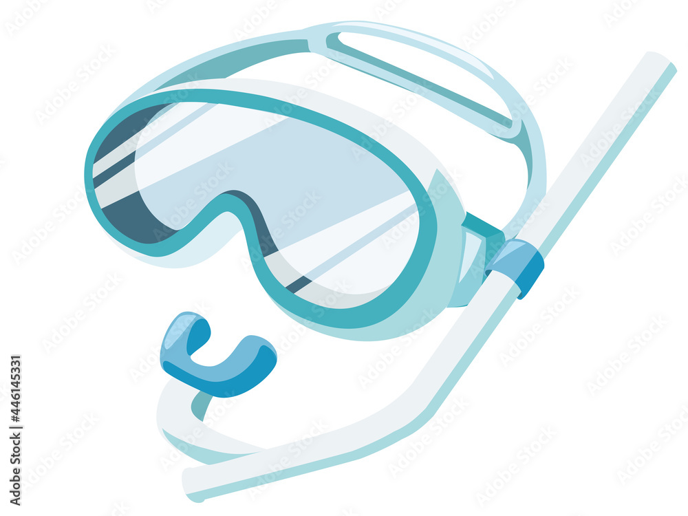 シュノーケル　夏の風物詩　アイコン　/イラスト素材	