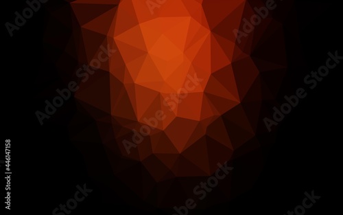 Dark Red vector polygon abstract backdrop.