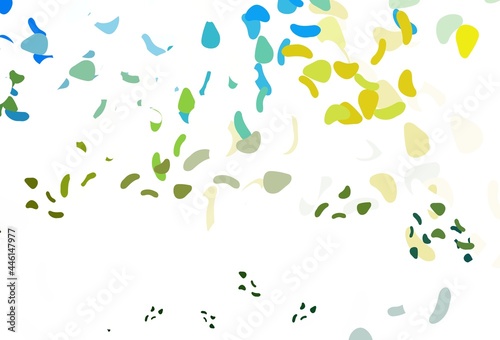 Light blue, yellow vector pattern with chaotic shapes.