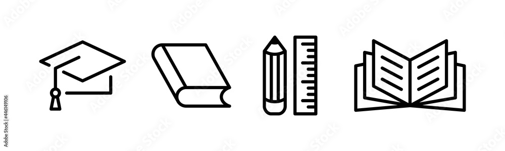 Vector graphic of education icon collection Vector graphic of education icon collection