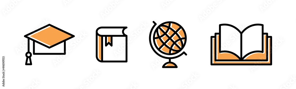 Vector graphic of education icon collection Vector graphic of education icon collection
