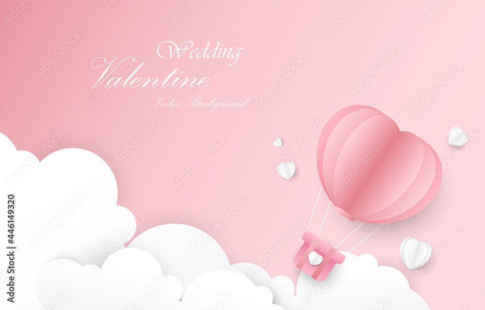 Vector of love valentine day with heart balloon