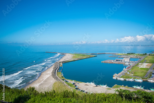飯岡漁港と太平洋