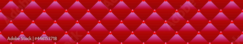 Red luxury background with red beads and rhombuses. Seamless vector illustration. 