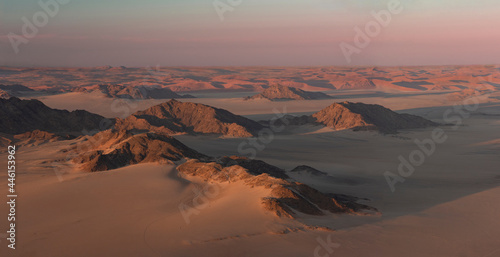 Dunes and Ridges of the Namib Desert at Sunrise