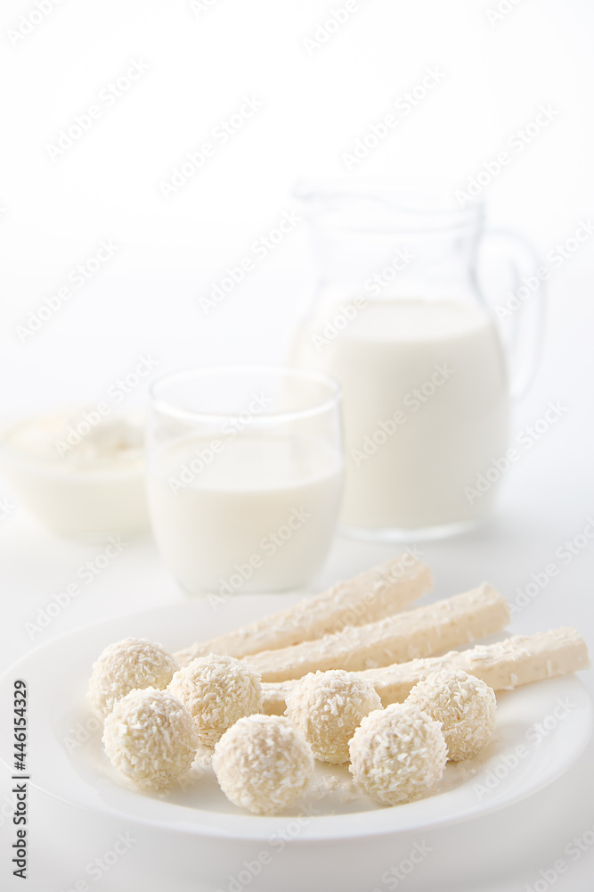 Milk breakfast in a high key Milk breakfast in a high key