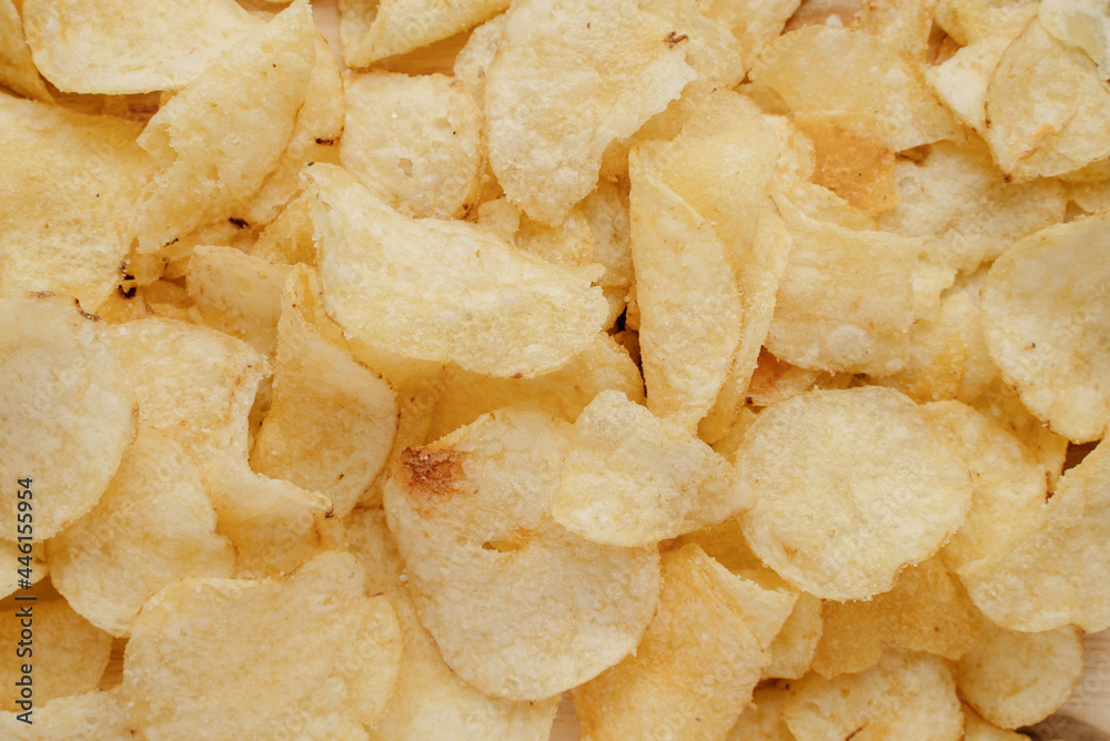 Close-up of potato chips ideal for background Close-up of potato chips ideal for background