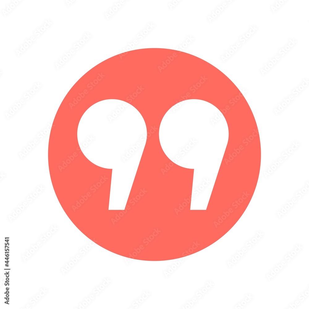 quote mark flat icon vector illustration quote mark flat icon vector illustration