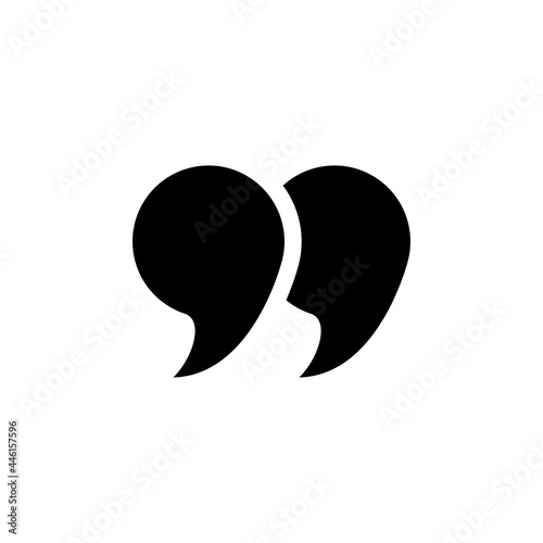 quote mark flat icon vector illustration