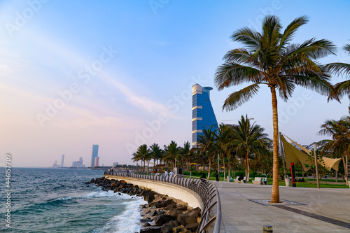 Jeddah beach Saudi Arabia April 30 2021 - Red Sea corniche View - new Waterfront photo