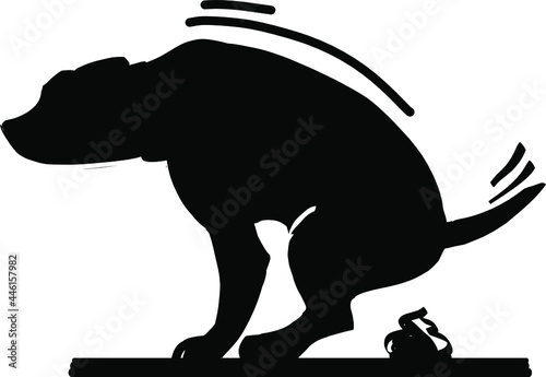 silhouette of a pooing dog