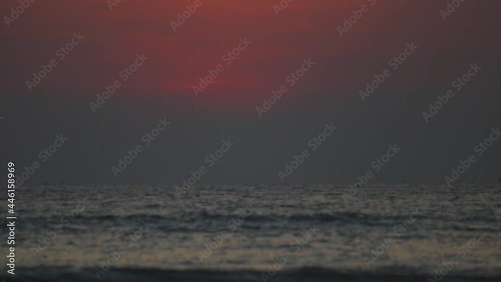 Rough Bay Of Bengal In Cox's Bazar Beach In Bangladesh At Sunset - wide shot