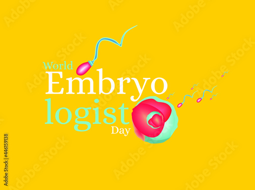 World Embryologist Day. Banner and poster for social media and print media. photo