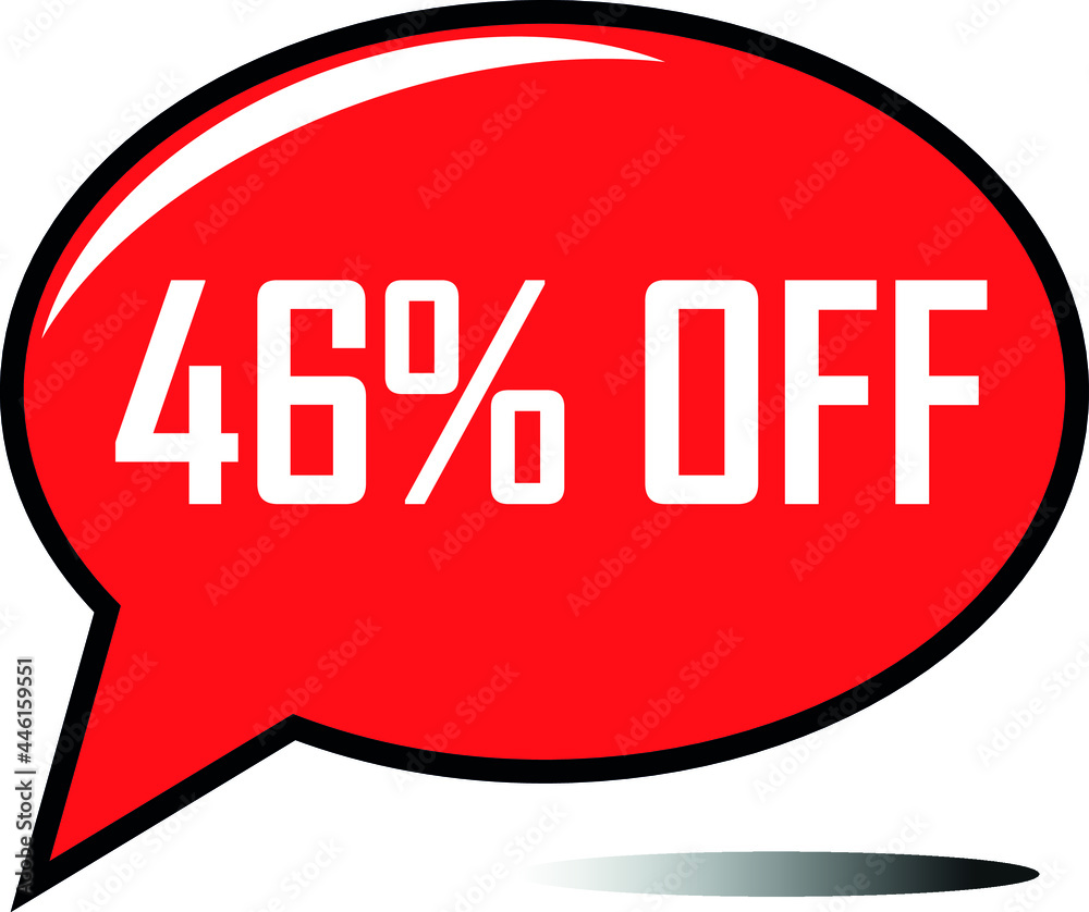 46 percent off red balloon, floating balloon for discount promotional offers, super sale, super offer, reduct balloon with white font and dark shadow 46 percent off red balloon, floating balloon for discount promotional offers, super sale, super offer, reduct balloon with white font and dark shadow