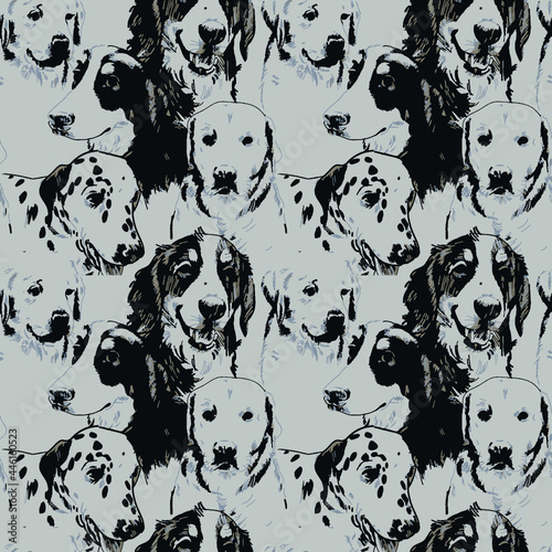 Seamless pattern with dogs