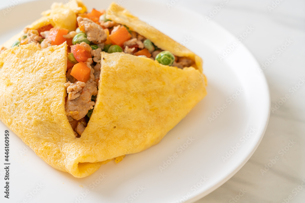 egg wrap or stuffed egg with minced pork and vegetable egg wrap or stuffed egg with minced pork and vegetable