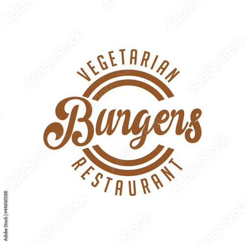 Vintage Sign or Stamp Badge for Burger Food