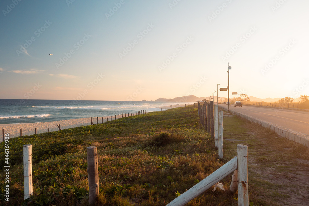 beach sunset brazil road 