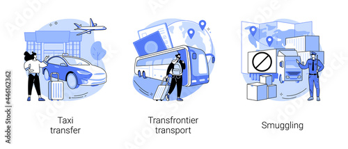 Crossing border abstract concept vector illustrations.
