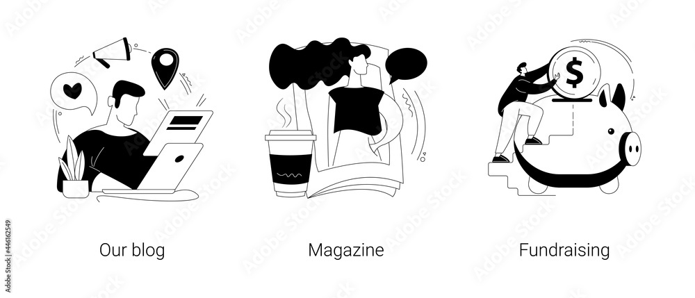 News source abstract concept vector illustrations.