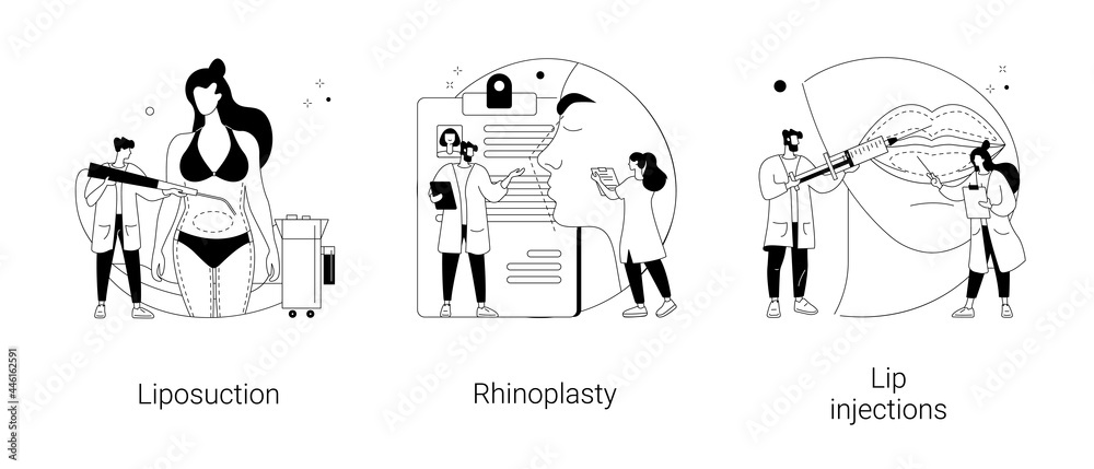 Plastic surgery abstract concept vector illustrations.