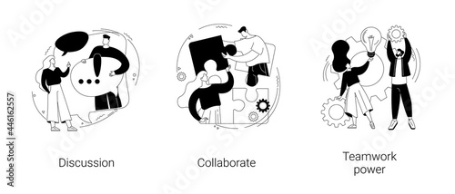 Effective team-working abstract concept vector illustrations.